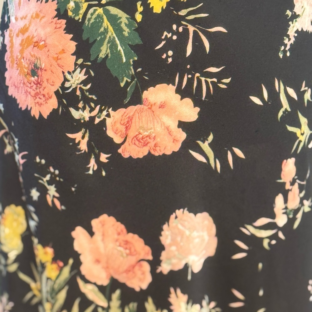 Floral Halter Neck Dress - Black and Multicolor - Picture 10 of 14